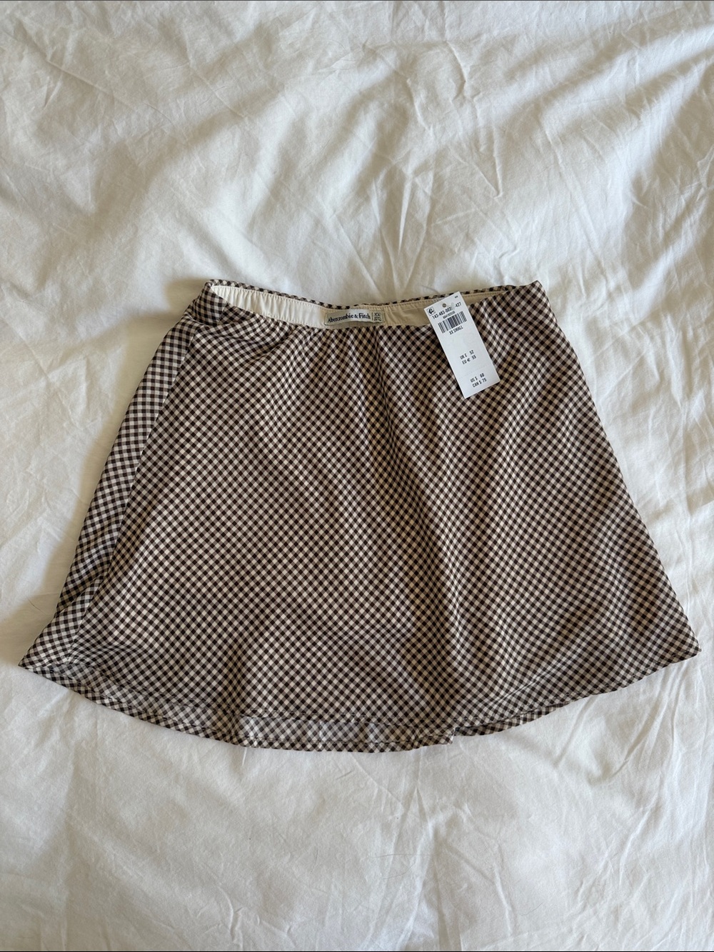 Abercrombie & Fitch Brown Gingham Skater Skirt